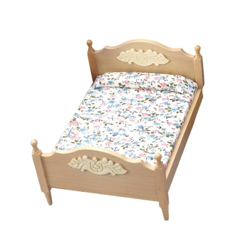 Supvox Puppenhaus Schlafzimmer Möbel Realistische Mini Doppelbett Nachbildung Langlebiges für DIY Naturfarben Supvox Puppenhaus Schlafzimmer Möbel Realistische Mini Doppelbett Nachbildung Langlebiges für DIY Naturfarben von Supvox