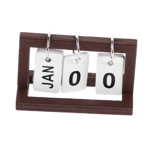 Supvox Puppenhaus-Tischkalender winziger Tischkalender Mini-Tischkalender für interaktives holzspielzeug Dekoration Tischkalender aus Holz Holzdesktop -Kalender von Supvox