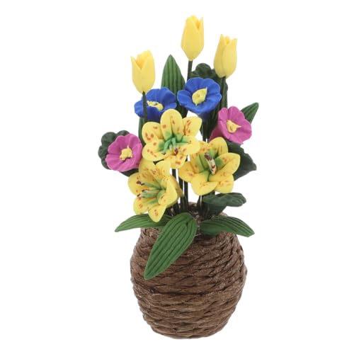 Supvox Puppenhaus Topfpflanze Winzige Dekorative Blumen Puppenhaus Botanisches Künstliche Kleine Pflanzen Bonsai Topfpflanzenornamente Kleine Wohnaccessoires Puppenhausmöbel Harz von Supvox