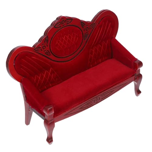 Supvox Puppenhausmöbel Miniatur gemacht Puppencouch Mini- realistisch für wohnzimmermöbel Vintage Sofa Vintage-Sofa Puppenhaus-Sofa holzmöbel winziges Sofadekor Mini-Sofa Schiene rot Supvox Puppenhausmöbel Miniatur gemacht Puppencouch Mini- realistisch für wohnzimmermöbel Vintage Sofa Vintage-Sofa Puppenhaus-Sofa holzmöbel winziges Sofadekor Mini-Sofa Schiene rot von Supvox
