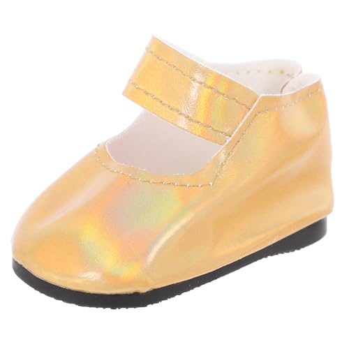 Supvox Puppenschuhe Miniatur-Schuhe Miniatur-Sammelschuhe Puppenkleidschuhe Puppentanzschuhe kinderspielzeug mini Schuhe Puppen Mädchen Kleid Schuhe Kinderschuhe Golden von Supvox