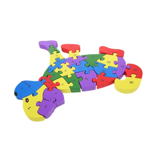 Supvox Puzzle Babybausteine tierische Bausteine Tiere Bausteine Baustein-Rätsel rätsel Kleinkindblöcke Vorschulspielzeug Kindergartenspielzeug Lernspielzeug Zahlenrätsel Holz von Supvox