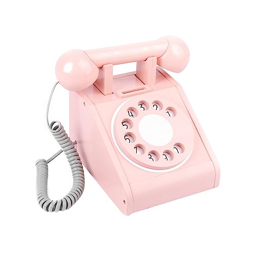 Supvox Puzzle -Telefon Puppenhaus-Retro-Telefonmodell Kinderspielzeug Interaktionsspielzeug Beschäftigte Board AccessPries Telefonspielzeug aus Holz Telefon hölzern Rosa von Supvox