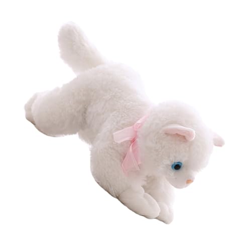 Supvox Realistische Katzenpuppe Plüsch Cartoon Stofftier Tierfigur Weiß Büro Dekoration Zuhause von Supvox