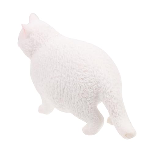 Supvox Realistische Kurzhaarkatzen Figur Tiermodell Deko Lernspielzeug Kunststoff Weiß Detailed Gestaltet für Wohn und Gartenornament von Supvox