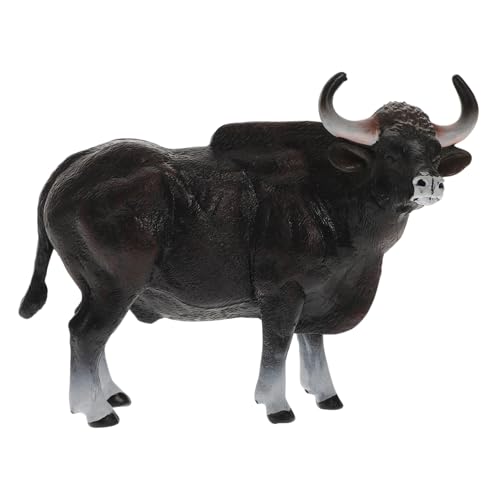 Supvox Realistisches Kunststoff rindermodell Pädagogische Wildtierfigur Detailgetreue Rinder Simulation Leichtes Dekoratives Lernspielzeug für Kinderzimmer und Garten von Supvox