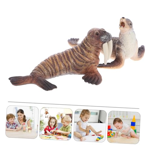 Supvox Realistisches Meerestier Modell Seelöwe und Walross aus Kleines Künstliches Meeresbewohner dekor für Aquarium Lernspielzeug und Wohnaccessoire von Supvox
