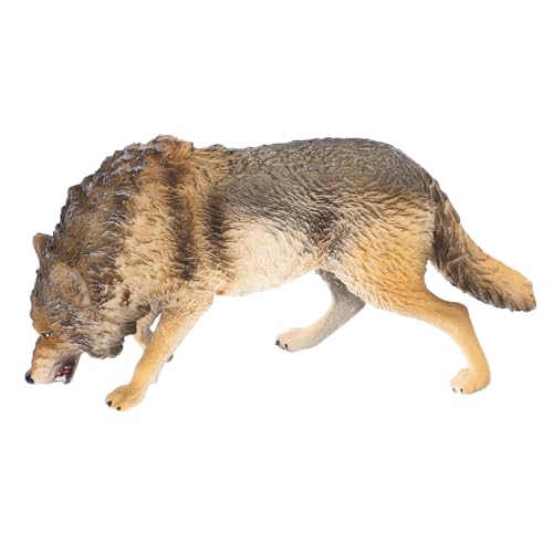 Supvox Realistisches Nordamerikanisches Braunwolf Modell Kleine Wolf Figur Detailreiche Tierfigur Ornament für Wohnkultur Tischdekoration Pädagogisches Sammlerstück von Supvox