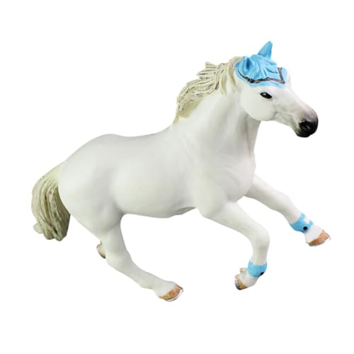 Supvox Realistisches Pferdemodell Lebensechte Weiße Pferdefigur Leicht Tragbar Pädagogisch für Indoor und Outdoor Spiel und Dekoration von Supvox