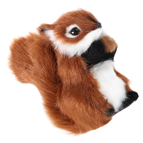 Supvox Realistisches Plüsch Eichhörnchen Modell Kleines Robustes Waldtier Detailgetreue Simulation Vielseitig als Deko und Fotorequisite Braunes Sammlerobjekt von Supvox