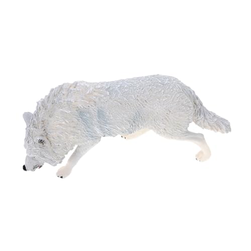 Supvox Realistisches Wolf Modell aus Abs Kleine Wildtier Figur Detailreiche Dekoration für Schreibtisch Garten Terrarium Geeignet als Wildlife Ornament und von Supvox