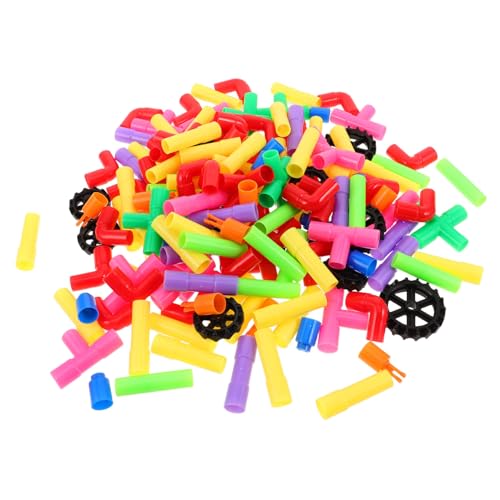 Supvox Riesiges Teiliges Rohre Bauklötze Bunte Große Steckbausteine für Kleinkinder Sensomotorische Lernspielzeuge Kreativität Feinmotorik und Räumlichem von Supvox