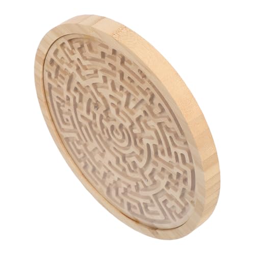 Supvox Rundes Holz Labyrinth Spiel für Tragbares Maze Puzzle mit Murmelbewegung Edukatives Lernspielzeug zur Räumlichen Denkens und Logischer Fähigkeiten von Supvox