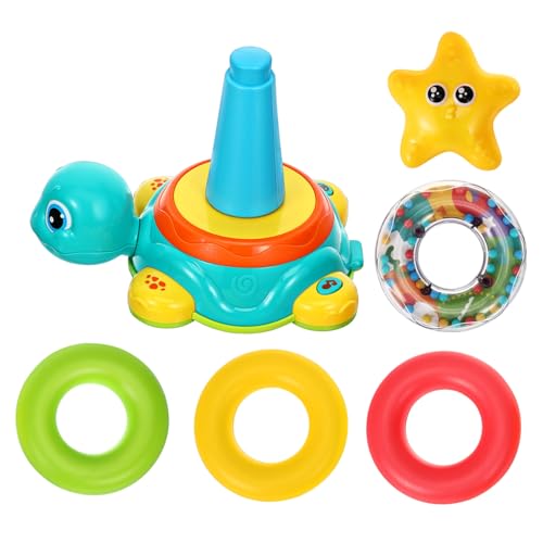 Supvox Schildkröte Stapler Stapelbare Spielsachen Weiche Stapelringe Kind Musical Früh Sensorisch Stapelringe Für Babys Plastik von Supvox