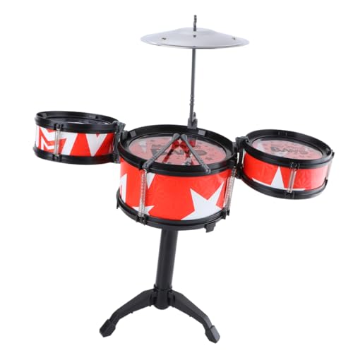 Supvox Schlagzeug- Kinderinstrument Musikinstrumente für Kleinkinder Laute Kinderspielzeug -Instrumente Instrumente für Kinderschlagzeug rot Supvox Schlagzeug- Kinderinstrument Musikinstrumente für Kleinkinder Laute Kinderspielzeug -Instrumente Instrumente für Kinderschlagzeug rot von Supvox