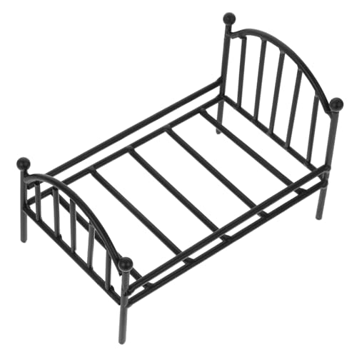 Supvox Schmiedeeisernes Bett Blumentopfständer Winzige Puppenhausmöbel Mini Hauszubehör Coole Mini Sachen Mini Hausdekor Miniatur Puppenhausbett Mini Bett Für Mini Haus Schwarz von Supvox