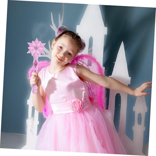 Supvox Schnee Zauberstab Funkelnd Aufleuchten Schneeflocke Leuchtet Zauberstab Leuchtende Prinzessin Leuchtender Schneeflockenstab Weihnachtsglühstab Led Leuchten Kind Rosa Plastik von Supvox