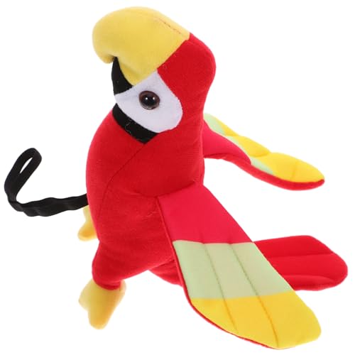 Supvox Schulterpapierpuppe Papageien-kostümzubehör Piratenkleidung Papageienkostüm Für Papagei Auf Groß Papagei Für Piratenkostüm Ausgestopft Dein Plüsch Rot von Supvox