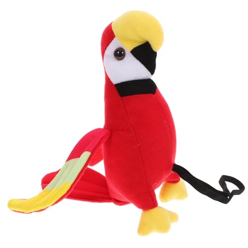 Supvox Schulterpapierpuppe Schulterpapageienstütze Papagei Stofftier Künstliche Papageien-Requisite Vorgeben Piratenpapageienschulter Tier-Schulter-Accessoire Rot Plüsch von Supvox