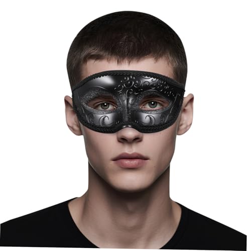 Supvox Schwarze Cosplay Maske für Halloween Party Halbe Gesichtshälfte Stilvoller Maskenball Vintage Spitzen Design Komfortabel und Sicher für Kostüm und Karnevalsnächte Supvox Schwarze Cosplay Maske für Halloween Party Halbe Gesichtshälfte Stilvoller Maskenball Vintage Spitzen Design Komfortabel und Sicher für Kostüm und Karnevalsnächte von Supvox