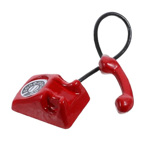 Supvox Mini Vintage Telefon Retro Spielzeug Für Puppenhäuser Funktionierendes Zubehör Für Rollenspiele Deko Rot Für Kreative Kinderaktivitäten von Supvox