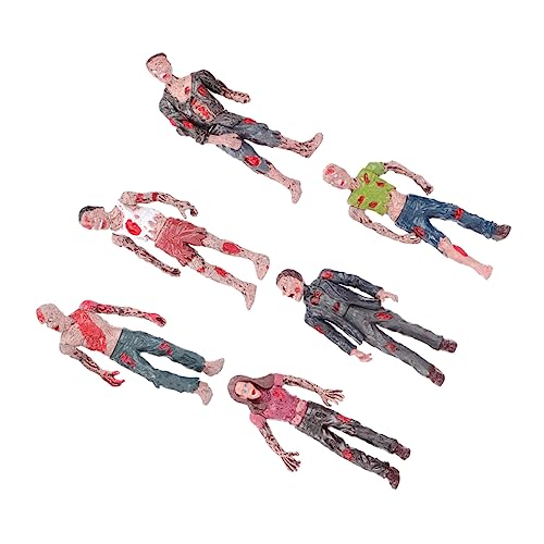 Supvox Simulation Zombie Figuren Bewegliche Mini Zombie Modelle aus Kunststoff Leichte Party Scherzspielzeuge Realistische Dekoration für Halloween und Themenpartys von Supvox