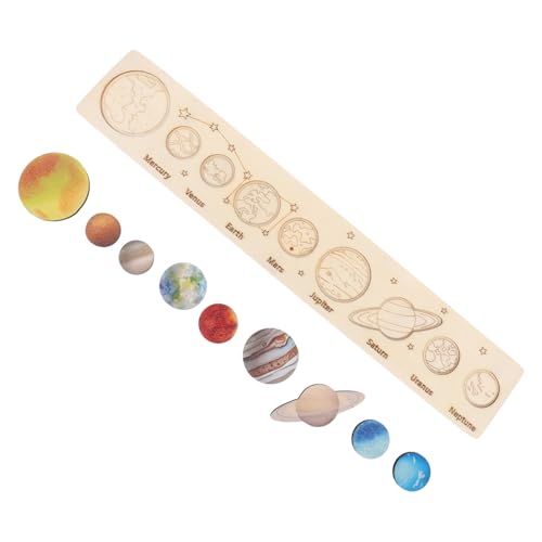 Supvox Solar System Puzzle Holz Lernspielzeug für Jahre mit Planeten Holzpuzzle zur Kognitiver Fähigkeiten und Motorischer Fertigkeiten von Supvox