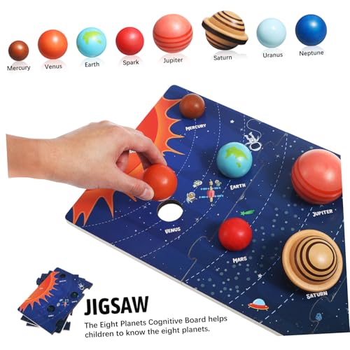 Supvox Solar System Puzzle aus Robustem Holz Planeten Lernspielzeug Ab Jahren Pädagogisches Weltraumspielzeug für Wissen und Kreativität von Supvox