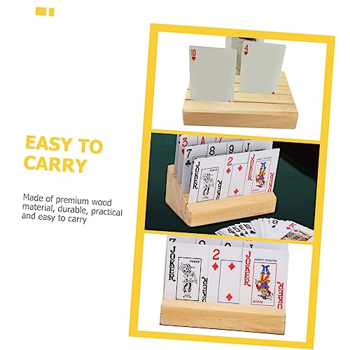 Supvox Spielkartenhalter aus Holz mit Fächern Kartenständer Organizer für Poker und Kartenspiele Praktische Spielkartenbasis für Senioren und Erwachsene von Supvox