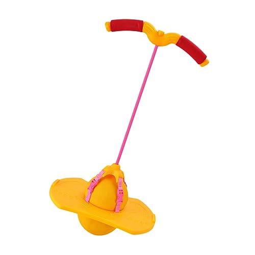 Supvox Sprungball mit Griff für Bouncing Sports für Outdoor Aktivitäten Gelbes Design mit Zufälliger Griff Farbe Fördert Bewegung und Koordination Zufällige Farbe von Supvox