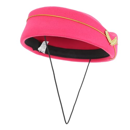 Supvox Stewardess Hut für Damen Filz Cosplay Hut für Dekorative Kopfbedeckung für Themenpartys und Halloween Leicht und Elegant für Kostüme und von Supvox