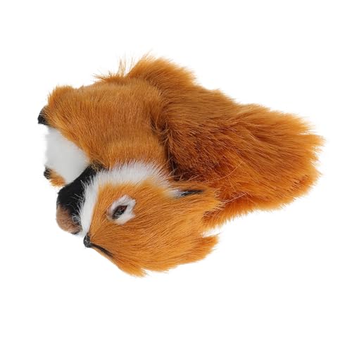 Supvox Stofftiermodell Gefülltes Eichhörnchen Simulationstiermodell-Ornamente Kleines Ausgestopftes Eichhörnchen Kleines Pelziges Eichhörnchen Mini-Waldtiere Deko Kunstpelz Light Brown von Supvox