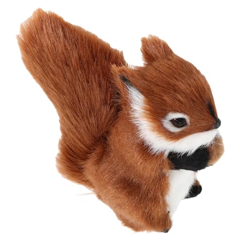 Supvox Stofftiermodell Simulation Von Kleintieren Kleines Pelziges Eichhörnchen Gefülltes Eichhörnchen Waschbär Plüsch Eichhörnchen Plüsch Eichhörnchenfigur Mini-Waldtiere Brown Plastik von Supvox