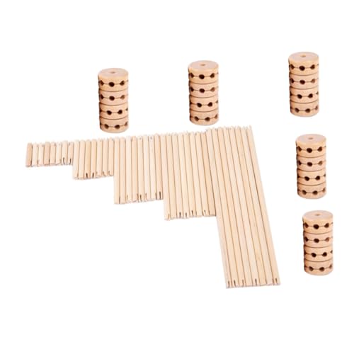 Supvox Teiliges Holz bauspielzeug für Pädagogisch Bedeutend Handpoliert mit Glatter Oberfläche Fördert Frühkindliches Lernen und Gehirnentwicklung Langlebig und Sicher für Junge Mädchen von Supvox