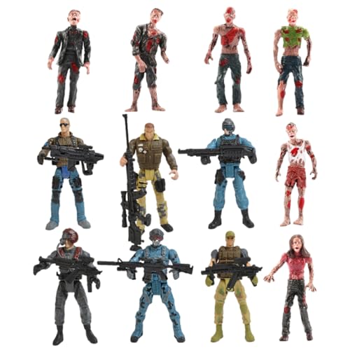 Supvox Teiliges Militärsoldaten und Zombie aus Flexiblem Kunststoff Bewegliche Actionfiguren Sichere Spielfiguren für Fördert Fantasie und Eltern Junge Mädchen Interaktion von Supvox