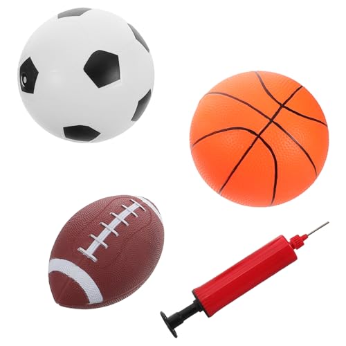 Supvox Teiliges Spielball Set mit Mini Basketball und Sprungball Pumpe für Schnelles Aufpumpen Fördert Motorik Hand Auge Koordination und Familienaktivitäten Drinnen und Draußen von Supvox