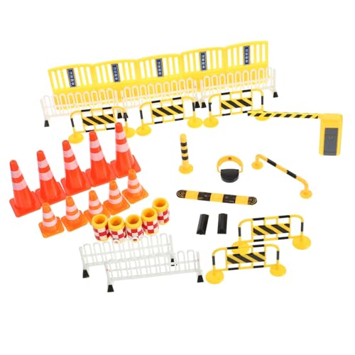 Supvox Teiliges Verkehrsabsperrungs spielset mit Realistischen Miniatur straßenschildern und Leitkegeln Farbenfrohe Verkehrsmodelle für Kindgerechtes Verkehrssicherheitslernen und von Supvox