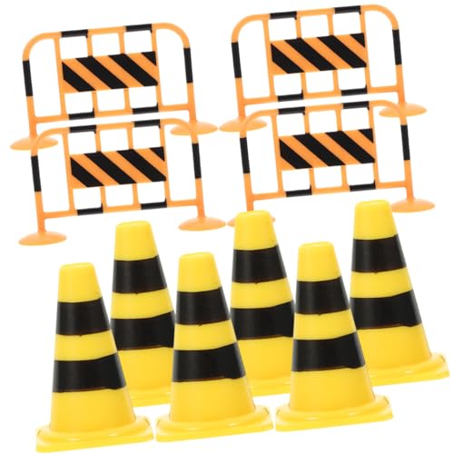Supvox Teiliges Verkehrszeichen Spielset aus Kunststoff mit Mini Verkehrsleitkegeln und Absperrgittern Pädagogisches Straßenspielzeug für Jahre zur Verkehrserziehung und Rollenspielen von Supvox