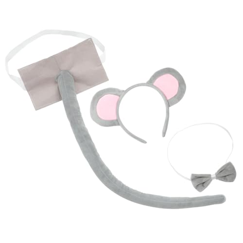 Supvox Tierkostüm Set Mausohren Stirnband mit Schleife und Filzschwanz Weiches Animal Cosplay Zubehör für Fasching Karneval Halloween Kostümparty Supvox Tierkostüm Set Mausohren Stirnband mit Schleife und Filzschwanz Weiches Animal Cosplay Zubehör für Fasching Karneval Halloween Kostümparty von Supvox