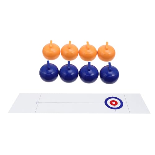 Supvox Tragbares Tisch Curling Spiel Weiß Familienspiel für Erwachsene Indoor Brettspiel Hand Augen koordination Langlebiges Material für Party und Schule von Supvox
