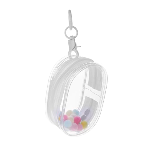 Supvox Transparente PVC Doll Display Tasche mit Doppelreißverschluss Runde Mini Aufbewahrungstasche für Puppen und Figuren Leichte Tragbare Puppen Tragetasche mit Schlüsselanhänger für von Supvox