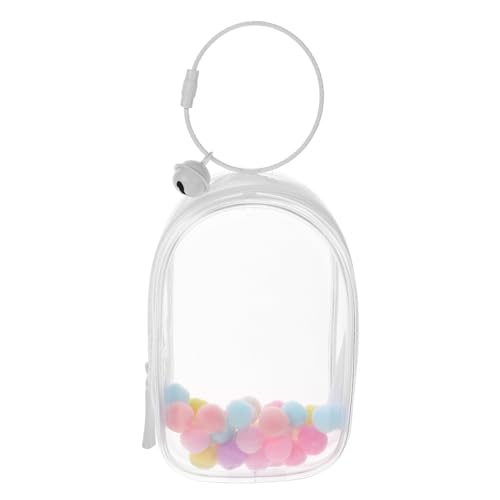 Supvox Transparente PVC Puppentasche mit Ring und Glocke Mini Display Bag für Kleine Puppen Staubdichte Modische Tragetasche für Puppensammler und Präsentation von Supvox