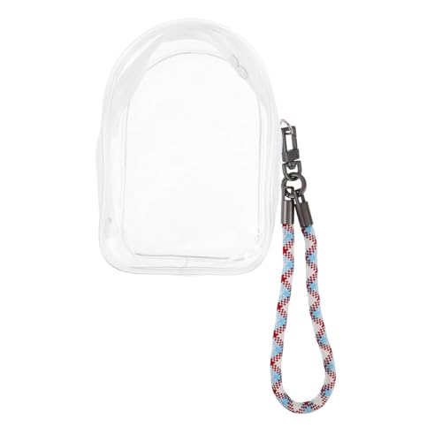 Supvox Transparentes mit Reißverschluss Klare Doll Display Tasche für Mini-Figuren Schlüssel und Handy mit Stabilem Gewebtem Trageband Vielseitiger Organizer für Sammler von Supvox