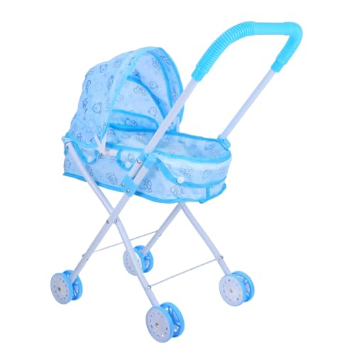 Supvox Trolley Kinderwagen Puppensitz Kinderwagen Mädchen Little Mit Für Kinderwagen Mini Möbel Schmuck Micro Layout Ornament Spiel Spiel Zubehör Blau von Supvox