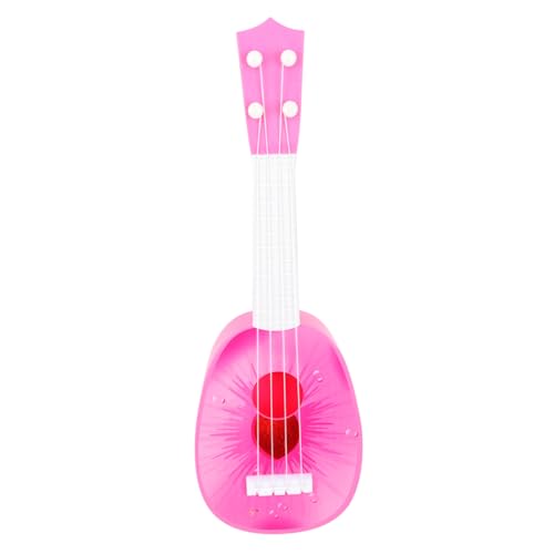 Supvox Ukulele aus Hochwertigem Kunststoff Realistisches Musikinstrument mit Süßem Cartoon Design Robust und Sicher für Jungen und Mädchen Musikalisches Lernspielzeug für Anfänger von Supvox