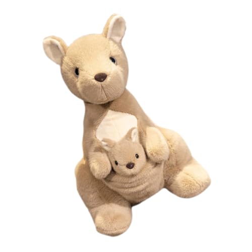 Supvox Und Sohn Kangaroo - Plüsch Große Kuscheltiere Ausgestopft Tierisches Puppe Mini Tierspielzeug Gefälschtes Tier Weiches Gefülltes Tier Pp Baumwolle Khaki von Supvox