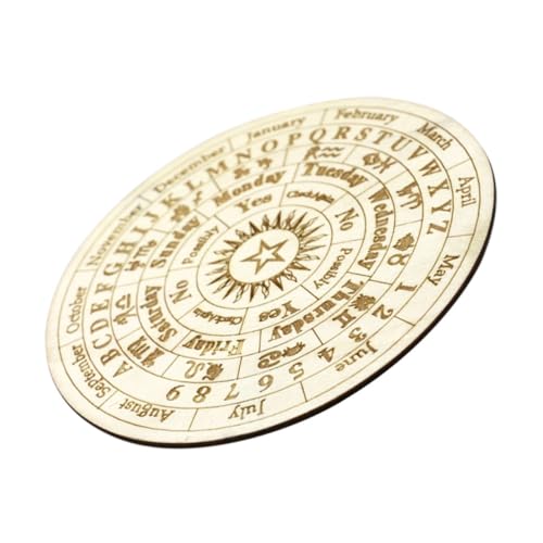 Supvox Universelles Symbolbrett Spirit Board Wahrsagerei Astrologie Dekoratives Wünschelbrett Teller Hexerei Servierdekor Kleines Altarzubehör Buchsbaum Beige von Supvox