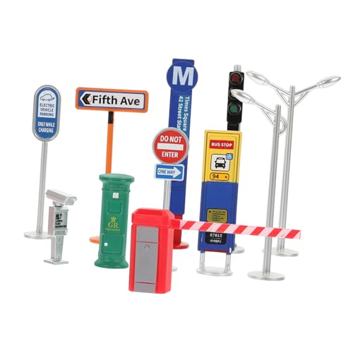Supvox Verkehrsschilder Spielset für Simulation Verkehrszeichen Sicher und Handlich für Verkehrserziehung und Sandtischspielzeug Pädagogisches Lernspielzeug Verkehrssicherheit von Supvox
