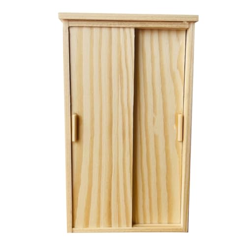 Supvox Vintage Holzkleiderschrank für Puppenhaus für Kinderzimmer Kreative Spielmöglichkeiten und Nostalgische Dekoration von Supvox