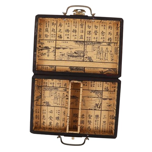 Supvox Vintage Mahjong Box aus Handgefertigte Aufbewahrungsbox für Mahjong und Mehr Leichte und Praktische Transportlösung Rechteckige Form mit Runden Kanten zum Organisieren Supvox Vintage Mahjong Box aus Handgefertigte Aufbewahrungsbox für Mahjong und Mehr Leichte und Praktische Transportlösung Rechteckige Form mit Runden Kanten zum Organisieren von Supvox